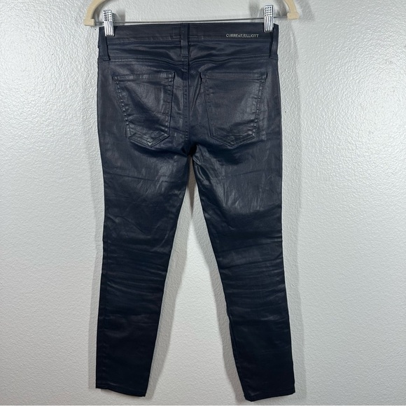 Current Elliot The Ankle Skinny Blue Coated Jeans Women's 25 Navy Wax Fitted - Picture 6 of 8